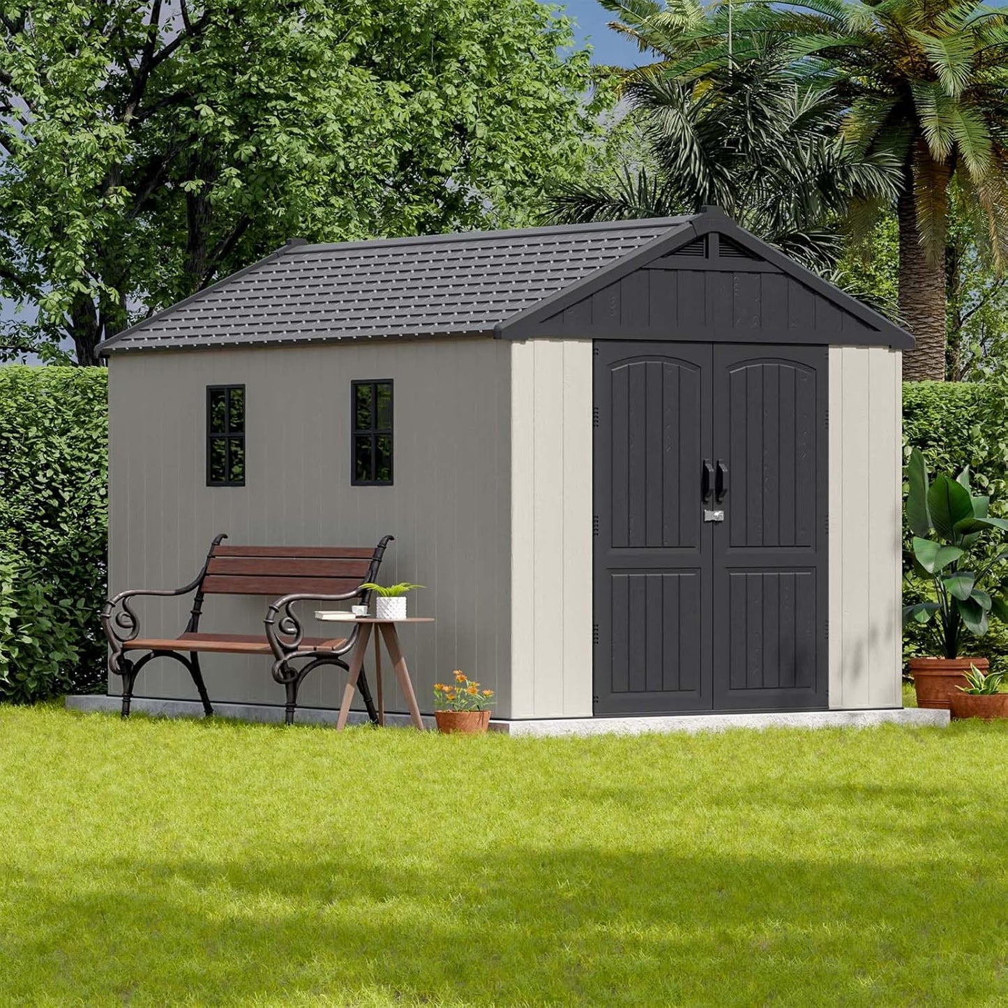 Patiowell 8 x 12 FT Plastic Outdoor Storage Shed for Your Garden