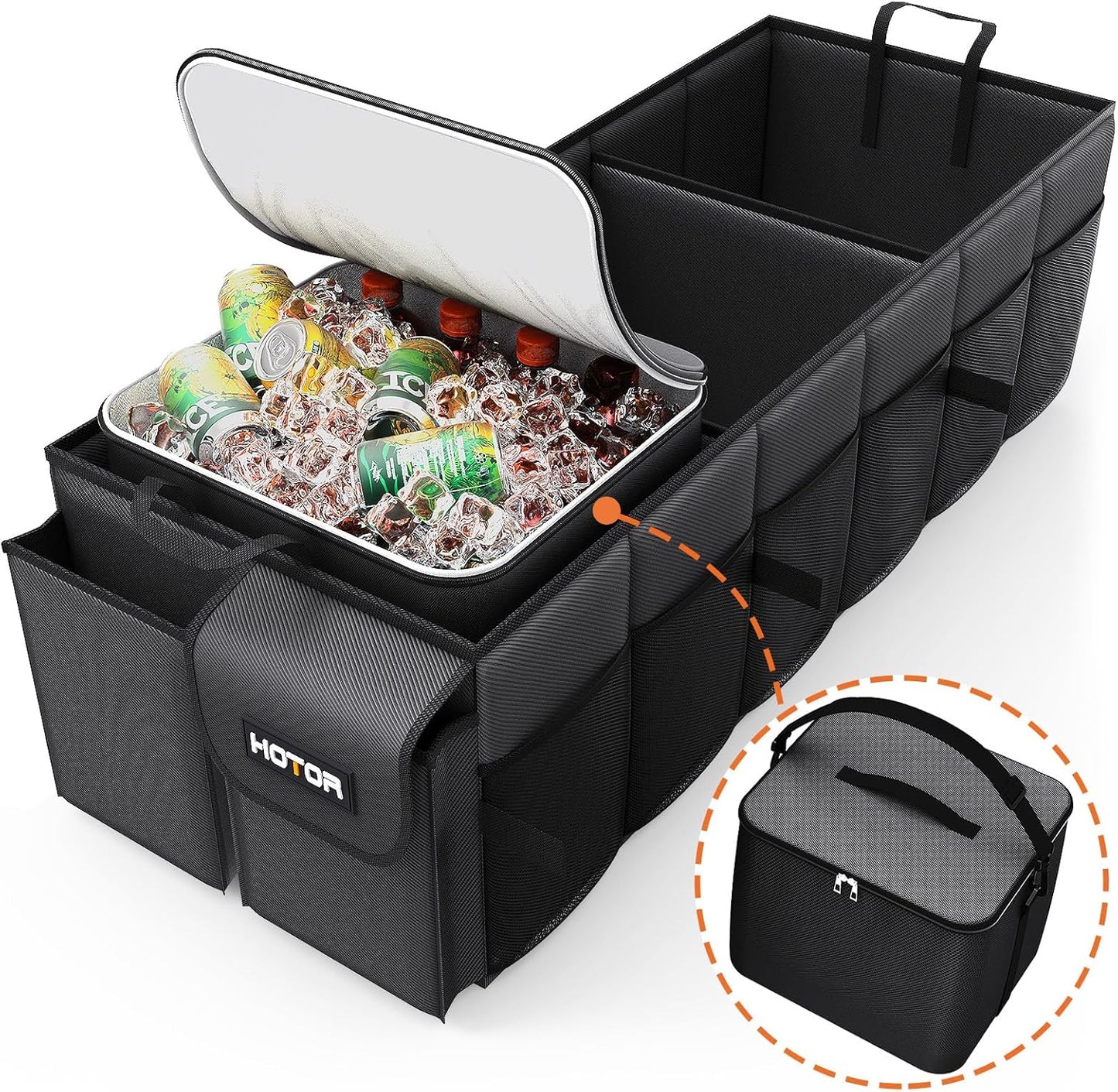 HOTOR Car Trunk Organizer with Removable Cooler for SUVs