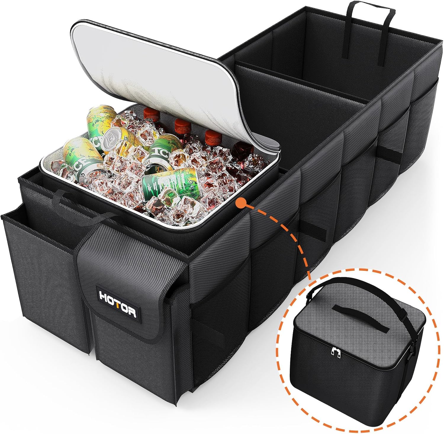 HOTOR Car Trunk Organizer with Removable Cooler for SUVs
