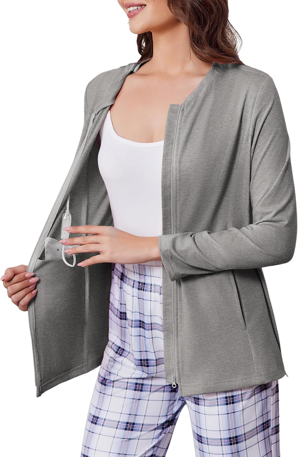 Deyeek Mastectomy Shirts with Drain Pockets for Recovery