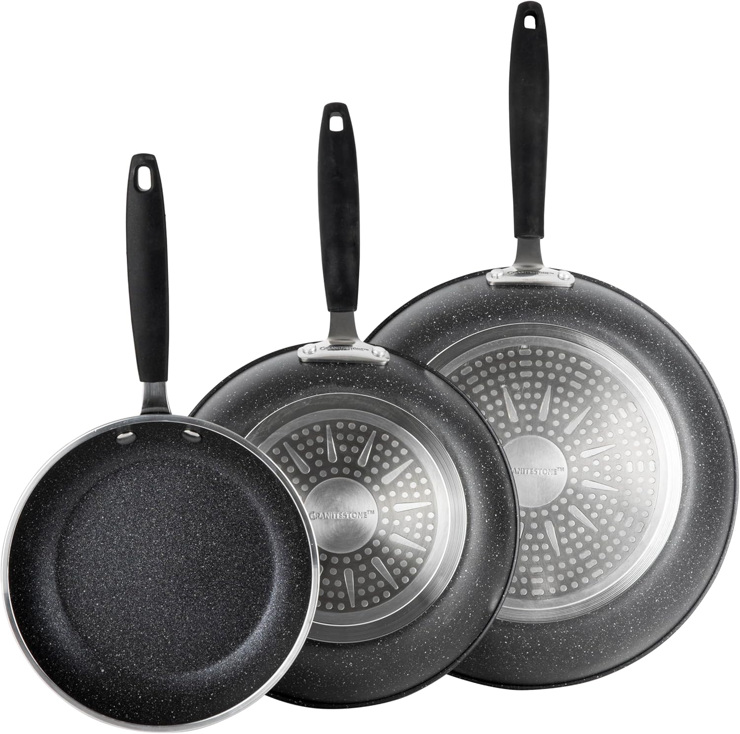 Granitestone 3 Piece Nonstick Frying Pan Set for Every Kitchen