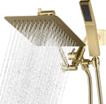 G-Promise All Metal 8-Inch Dual Square Shower Head Combo - Durable