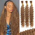 Honey Blonde Human Braiding Hair for Boho Braids 20in - Deep Wave 27