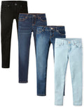 Girls Super Skinny Jeans 4-Pack - Soft, Adjustable Fit