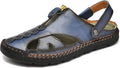 Mens Leather Closed Toe Sandals for Outdoor Summer Comfort