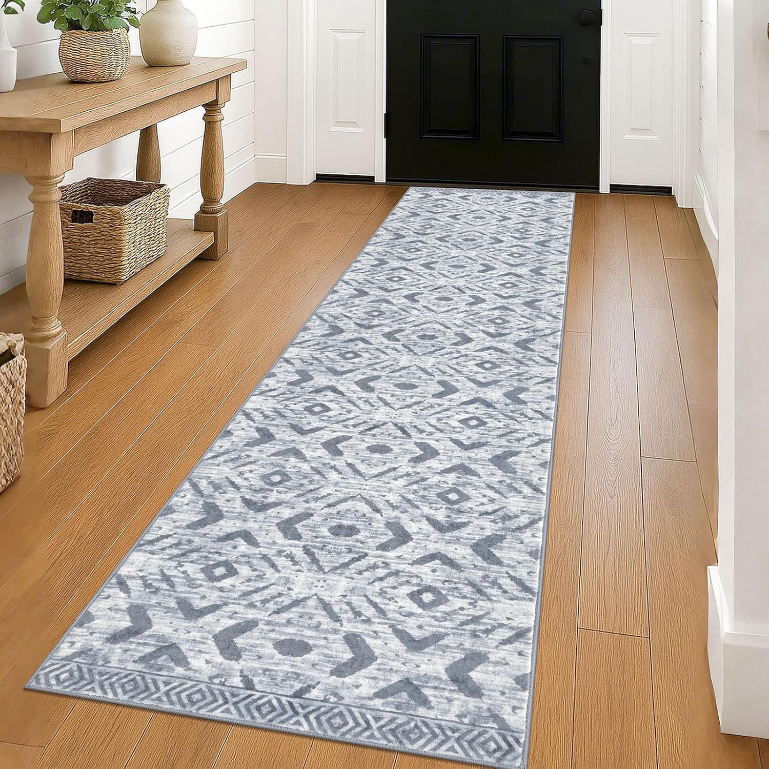 KILOCOCO Hallway Runner Rug 2ftx8ft Non Slip Washable Design
