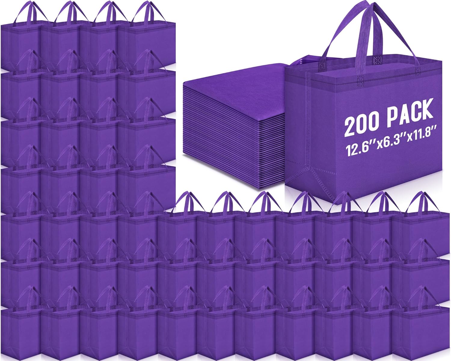 Windyun Reusable Grocery Bags Large Non Woven Shopping Bags