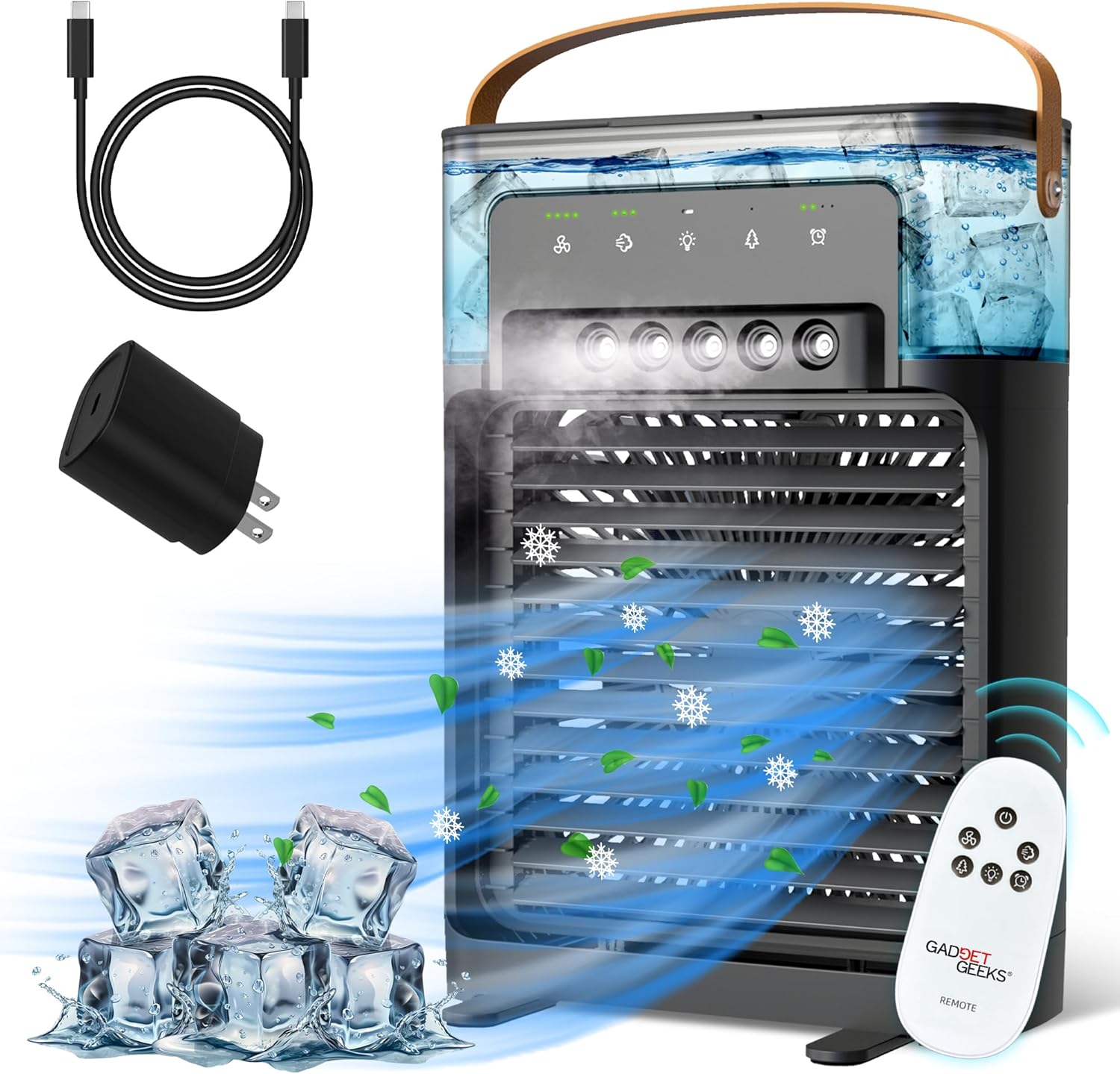Portable Cooling Mist AC: Quiet Comfort, XL Tank, Remote, 4 Speeds