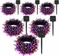 6-Pack Solar String Lights 600 LED 236ft Purple & Orange