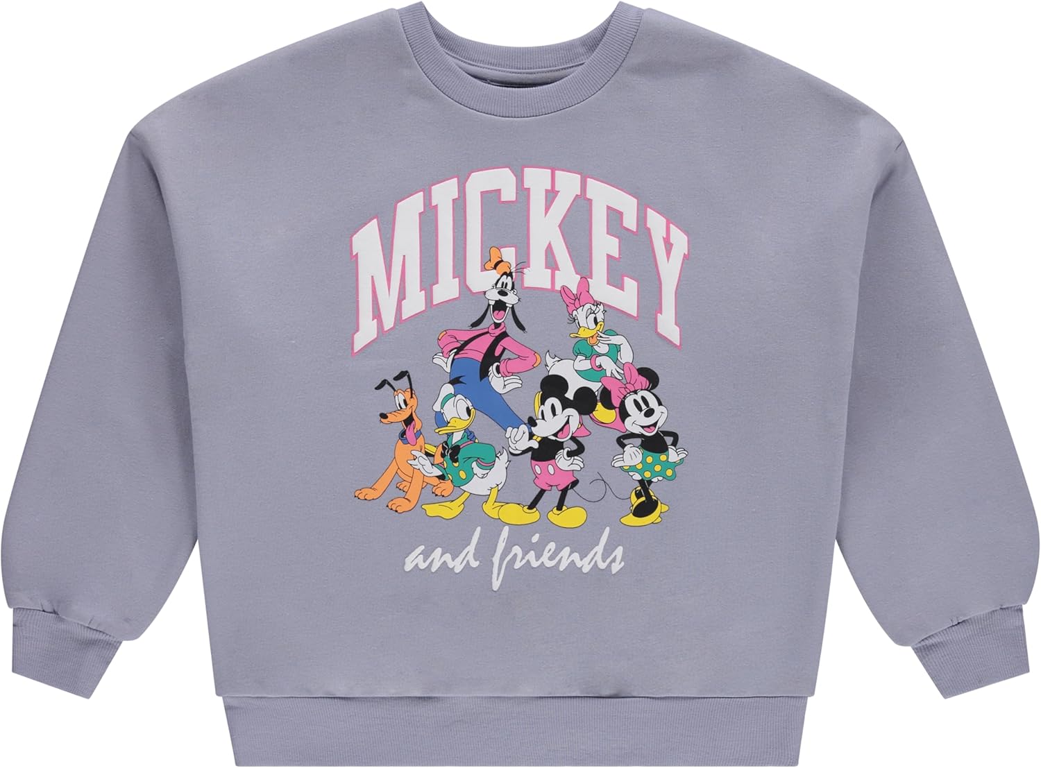 Disney Girls Mickey Mouse Fashion Crewneck - Cozy Collegiate Style