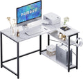 Pamray 43 Inch L Shaped Computer Desk with Reversible Shelves - Small