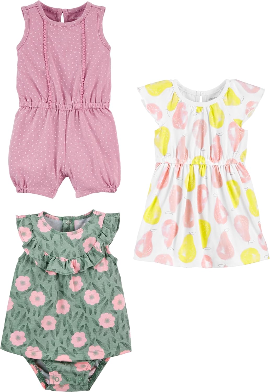 Carter's Simple Joys Baby Girls' 3-Pack - Adorable Summer Styles