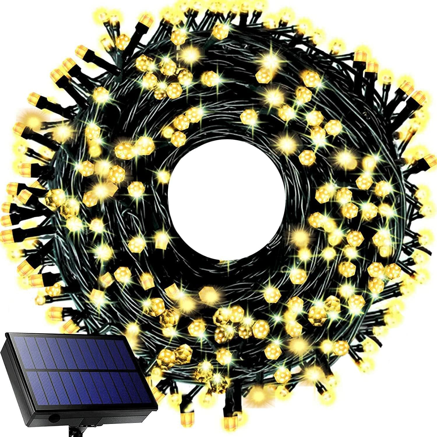 Solar Christmas Lights Outdoor 115 Ft 300 LED Waterproof Decor