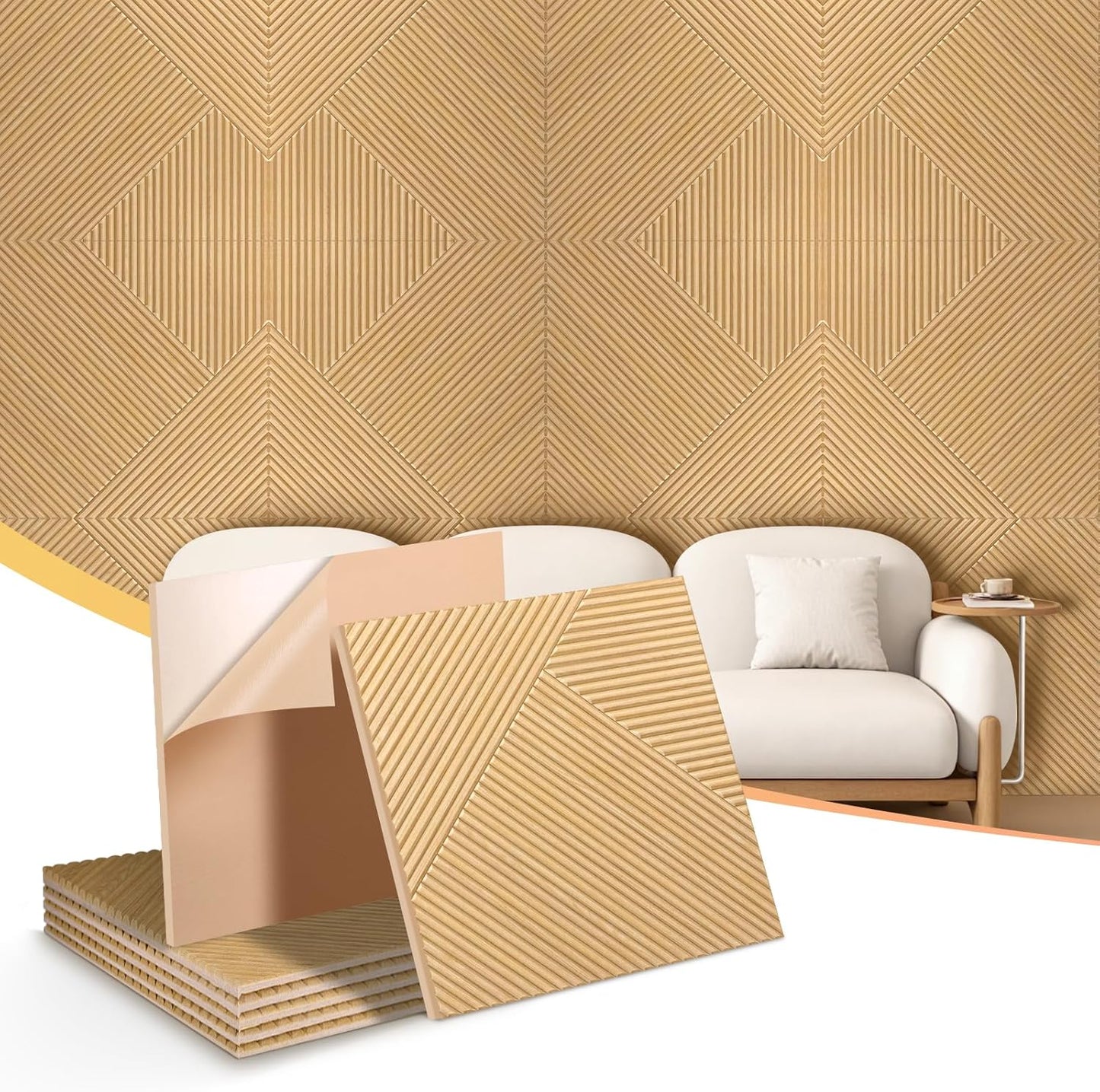 Acoustic Wall Panels 6-Pack for Noise Reduction and Decor