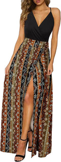Women Summer 2025 Maxi Dress Floral Spaghetti Strap (Style Y2LS)