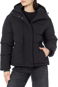 Women's Short Waisted Puffer Jacket - Warm Quilted Insulated Fit