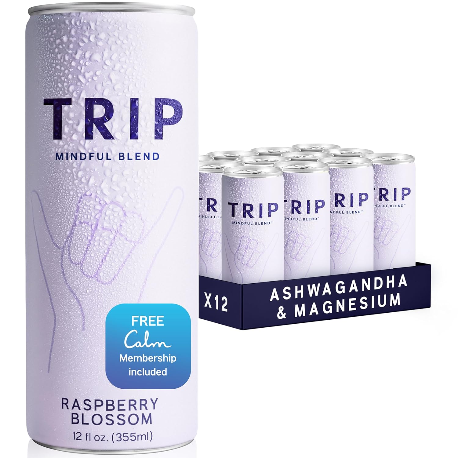 Trip Mindful Blend Sparkling Adaptogen Seltzer, 12 Pack