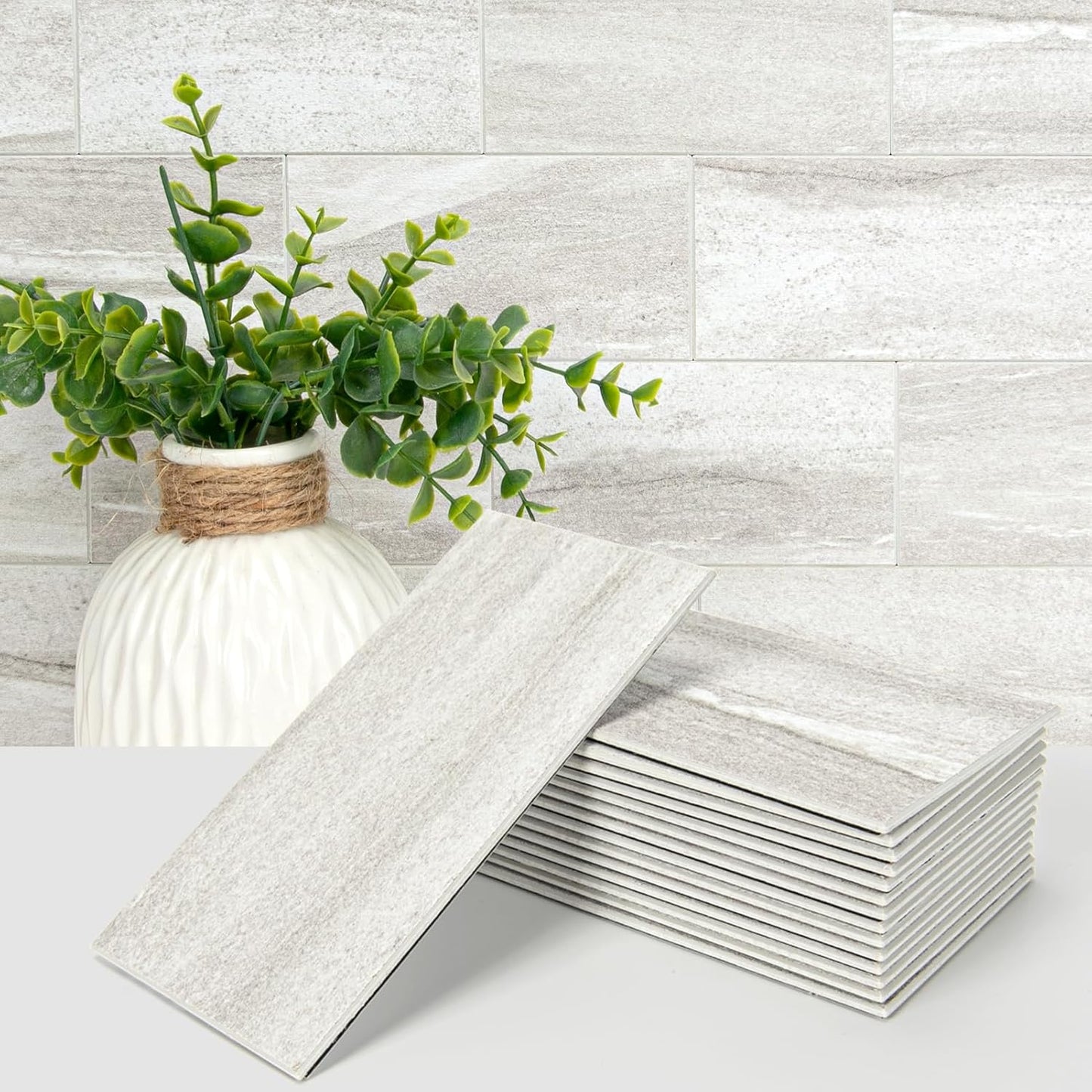 Art3d 102-Piece Faux Stone Peel and Stick Backsplash Tile