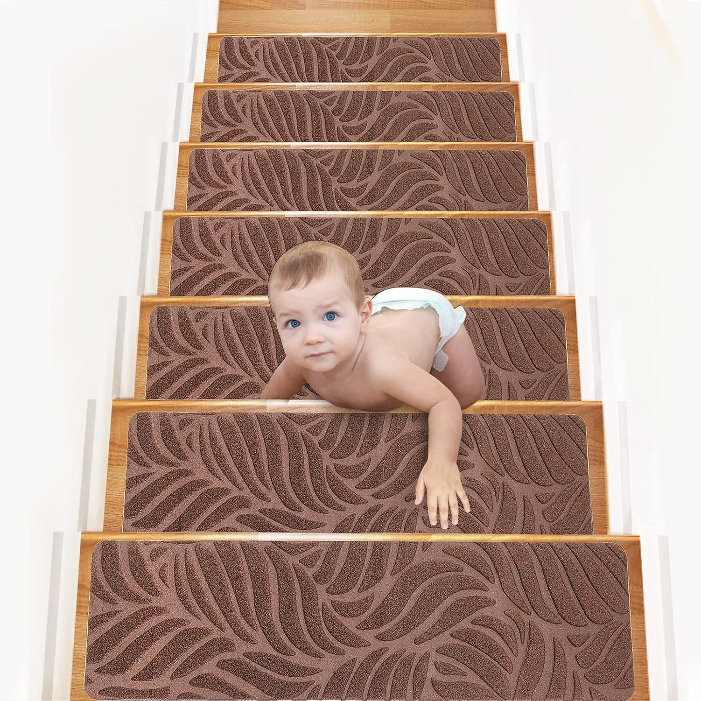 15 Pack Non-Slip Carpet Stair Runners Treads for Indoor Steps