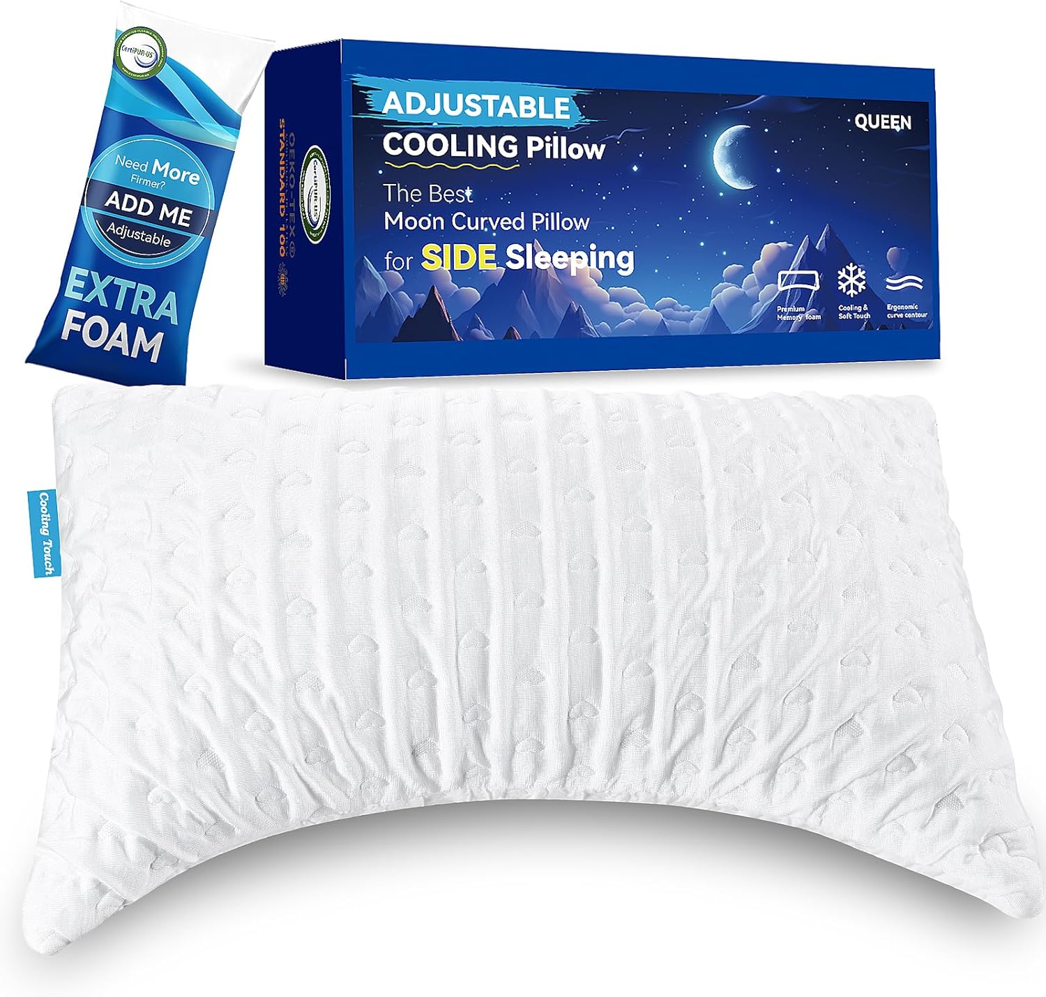 Cooling Side Sleeper Pillows for Neck and Shoulder Pain Relief