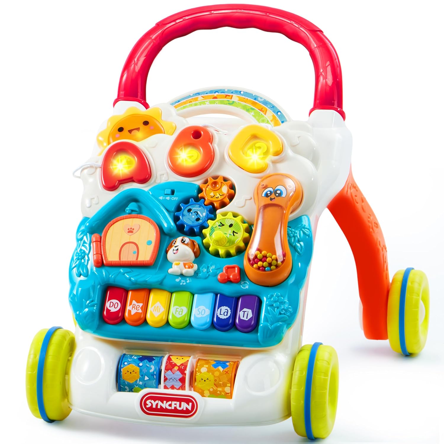 SYNCFUN 2-in-1 Baby Learning Walker: Stand & Play