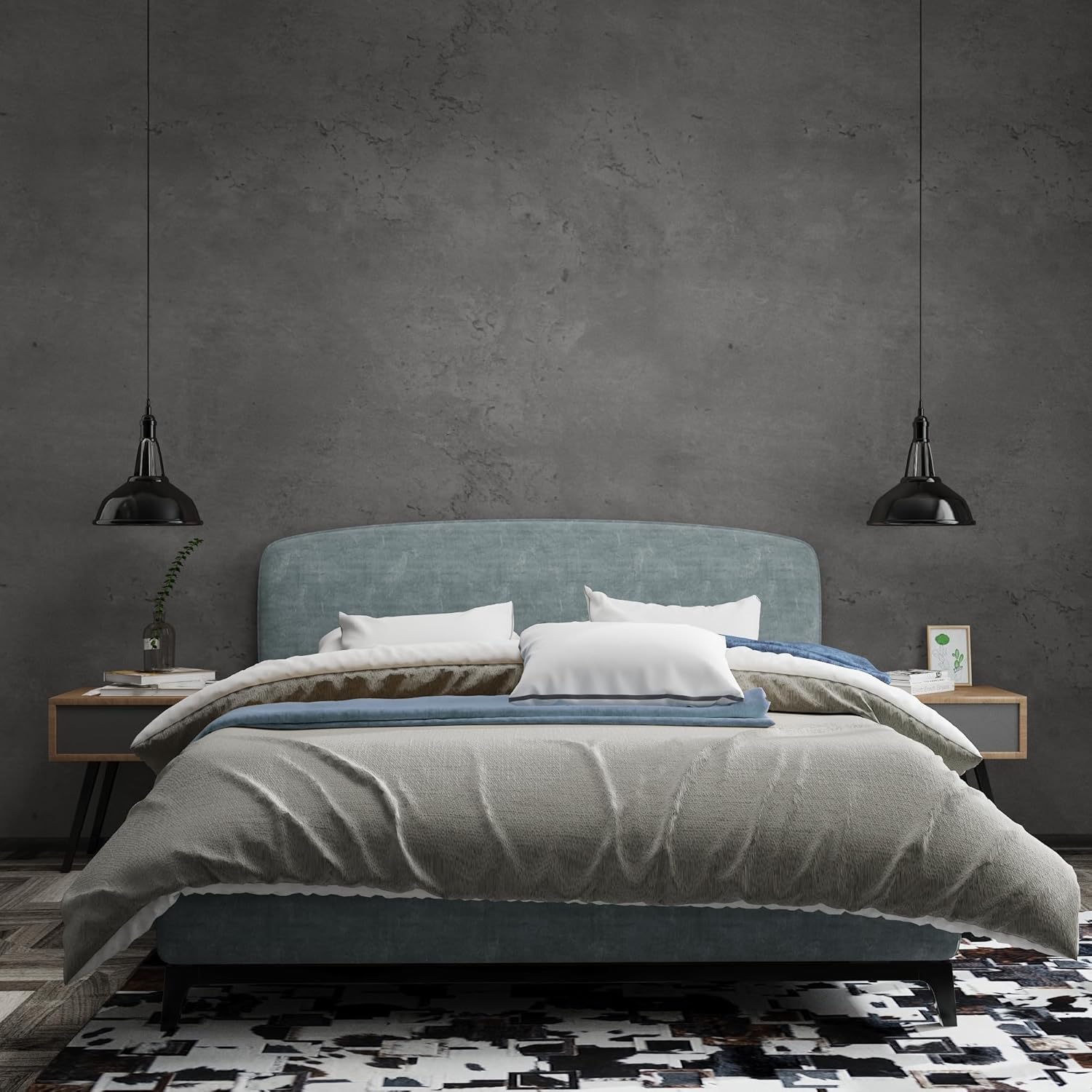 Extra Wide Dark Grey Concrete Wallpaper Peel and Stick Sample