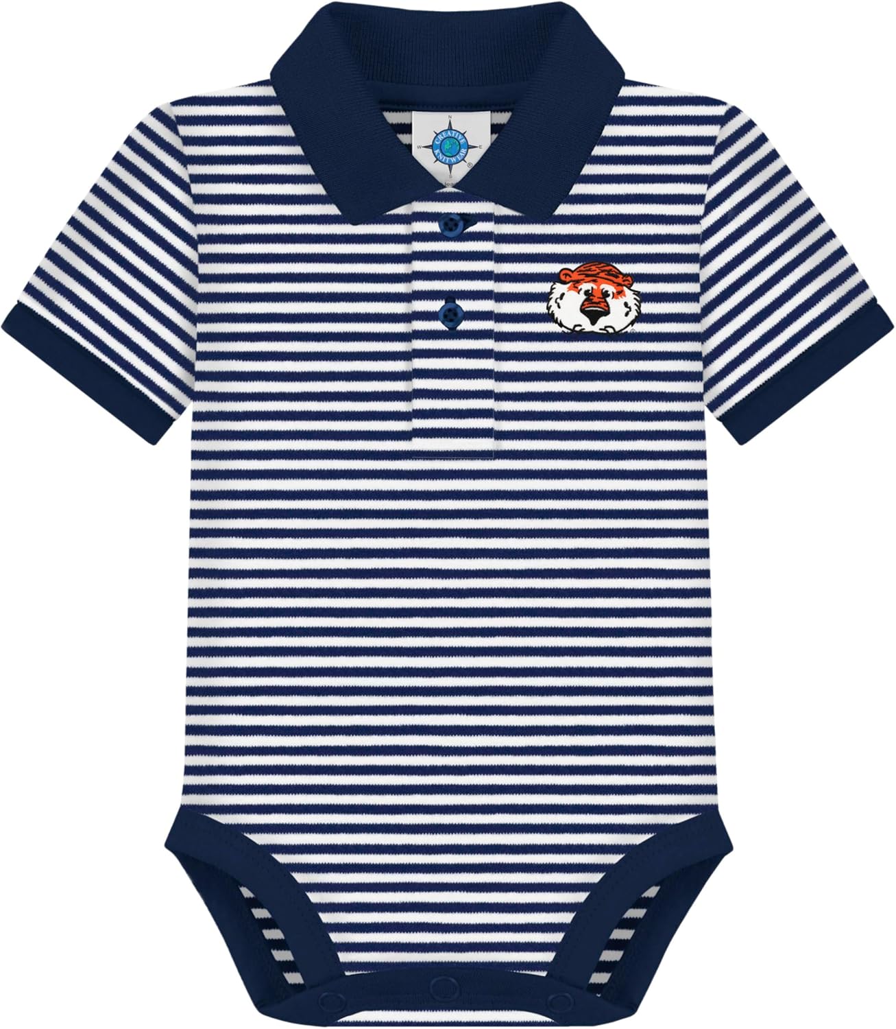 Creative Knitwear College Baby Striped Polo Bodysuit for Infants
