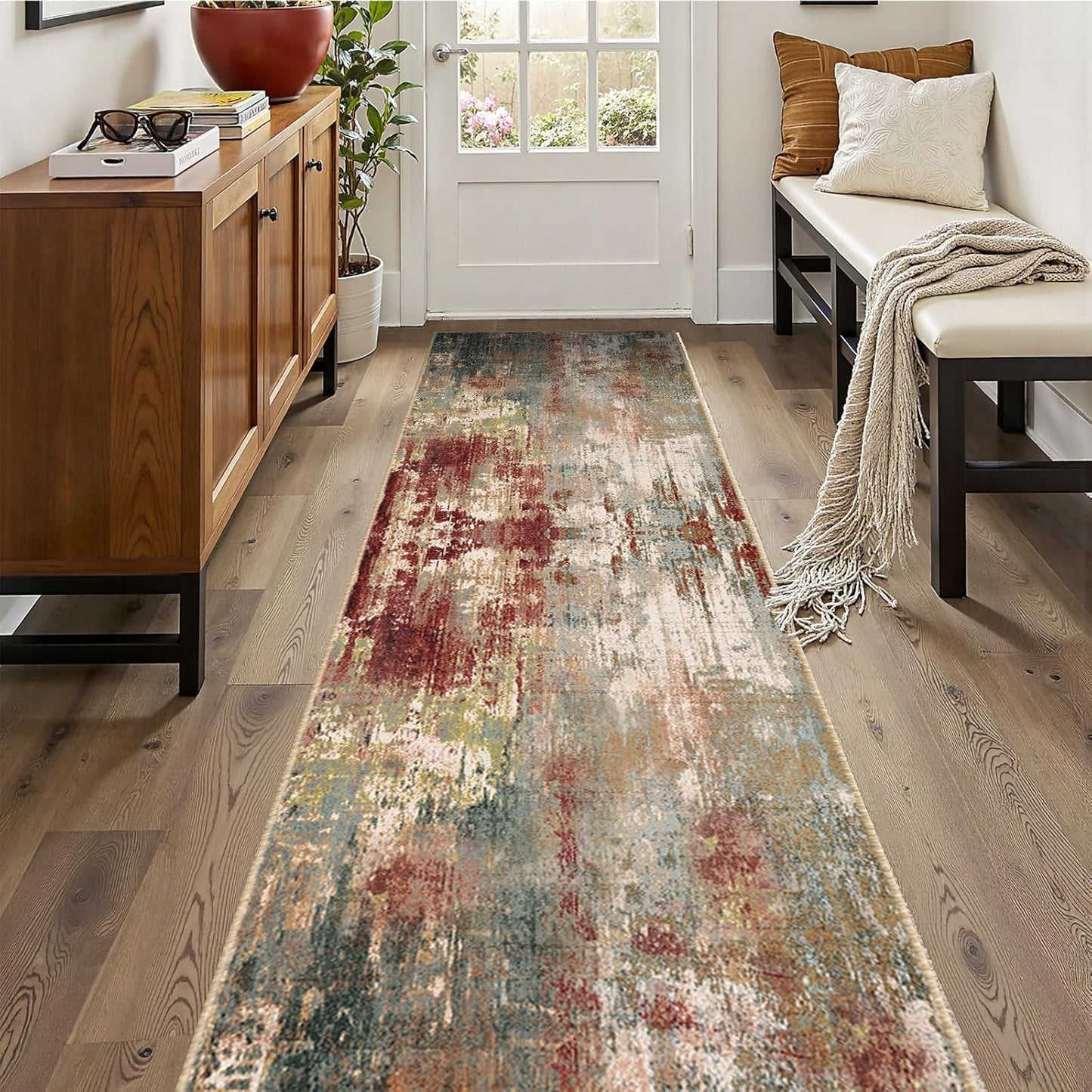 Washable Area Rugs Non-Slip Modern Abstract Soft for Home