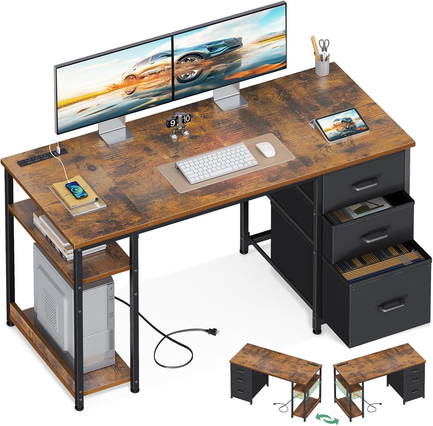 Modern 51 USB Desk Organizer & Storage