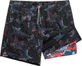 Mens 5ft Gym Running Shorts 2 in 1 - Built-In Compression Liner