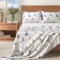 Great Bay Home Flannel Sheet Set King Size - Cozy 100% Turkish Cotton