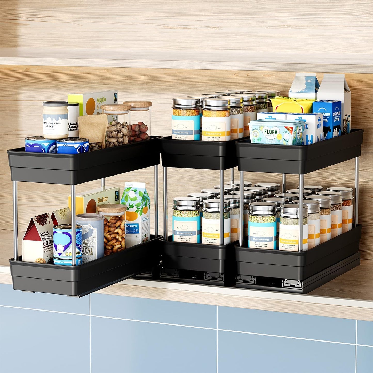 Nieifi Spice Organization for Cabinet - Vertical Spice Rack