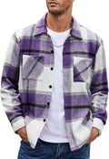 COOFANDY Men's Flannel Shirt Jacket - Warm Casual Plaid Layer