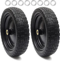 13in Flat Free Tire and Wheel 2-Pack - Solid Polyurethane Replacement