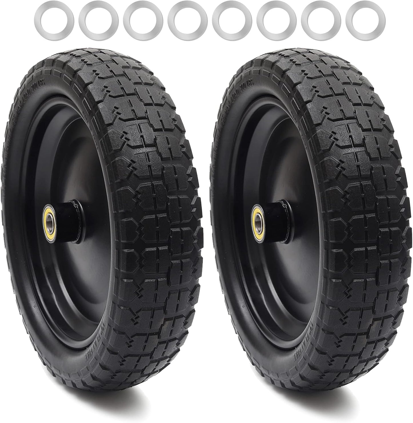 13 Flat Free Tire and Wheel Set for Garden Carts and Hand Trucks