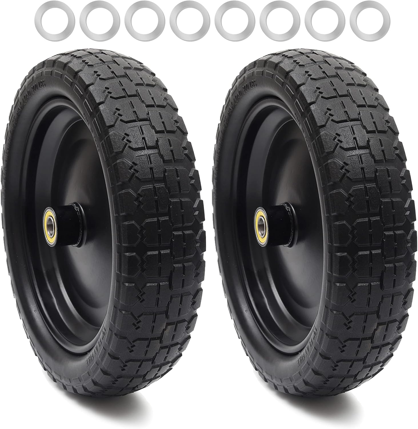 13 Flat Free Tire and Wheel Set for Garden Carts and Hand Trucks