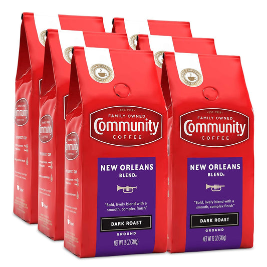 New Orleans Blend Community Coffee, Rich Dark Roast, 72oz (6 Pack)