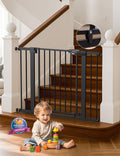 29-43 in Magnetic Baby Gate for Stairs and Doorways - 30 in Tall Black