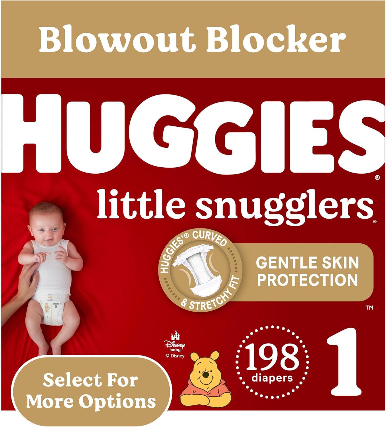 HUGGIES Little Snugglers 198ct Size 1 Diapers - Gentle & Secure