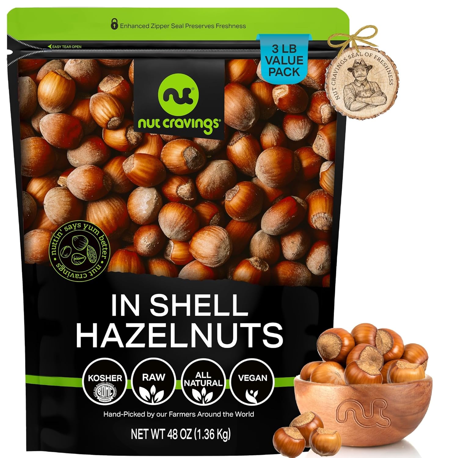 Raw Hazelnuts Filberts In Shell - Fresh and Crunchy Snack