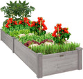 8x2ft Outdoor Wooden Raised Garden Bed Planter for Vegetables