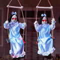 Hanging Ghosts Halloween Decorations 2-Pack - Swinging LED Eye Twins