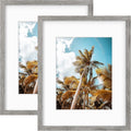 16x20 Picture Frame with Mat for 11x14 Picture - Modern Gray Frame