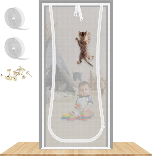 Protective Zipper Cat Screen Door by MYPIN