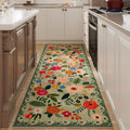Runner Rug 2ft6ft'x8ft Green Non Slip Washable Floral Runner - Soft