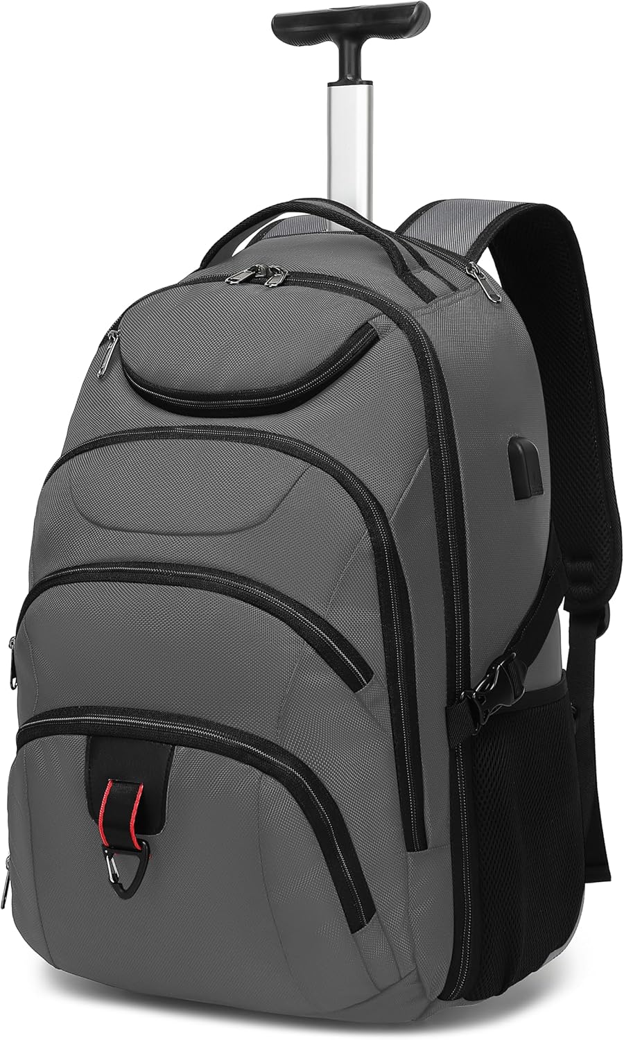 Boavan 17 Inch Water Resistant Rolling Backpack for Travel
