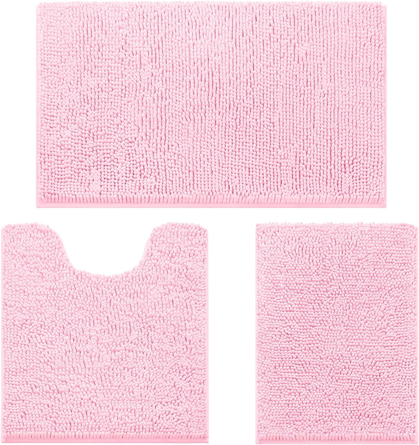Ultra Soft Non Slip Chenille Bathroom Rugs Set for Comfort
