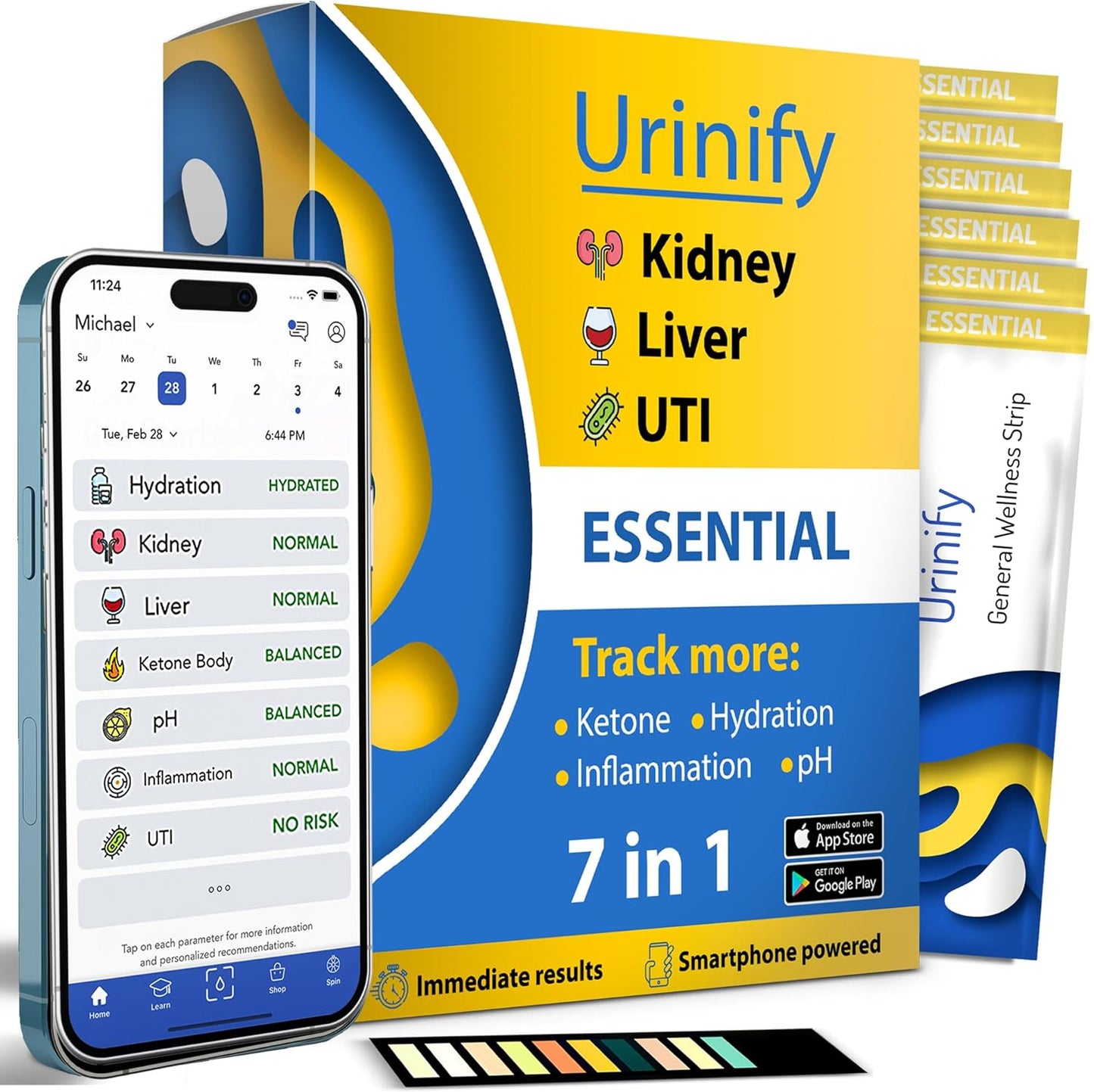 Mobile App Urine Test Strips for Kidney and Liver Health