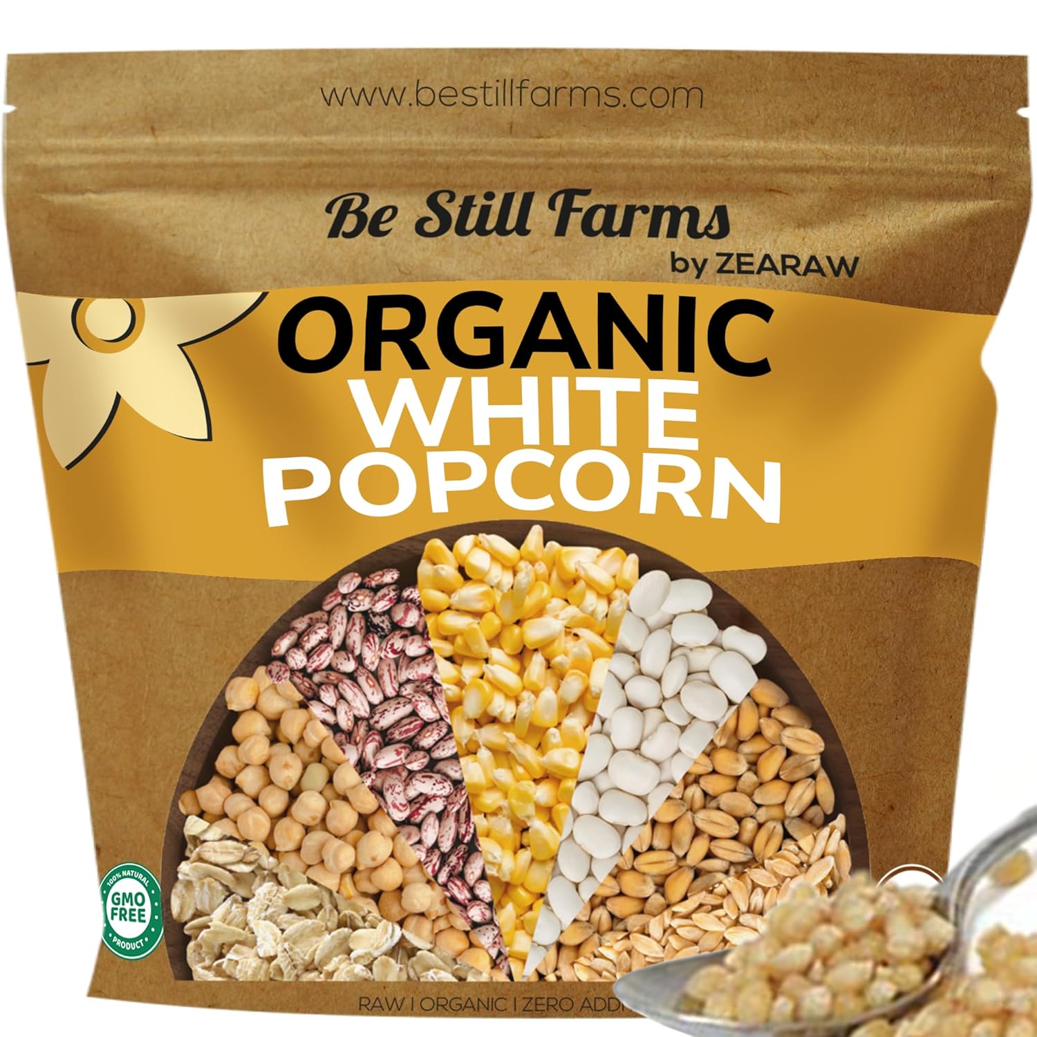 Be Still Farms Organic White Popcorn Kernels for Healthy Snacking