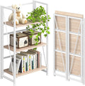 4NM No Assembly Folding Bookshelf for Home Office Storage